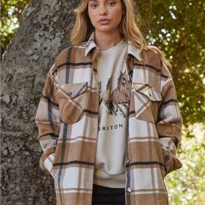 NWOT Plaid “Shacket”New without tags. Could be worn as a shirt or light jacket.